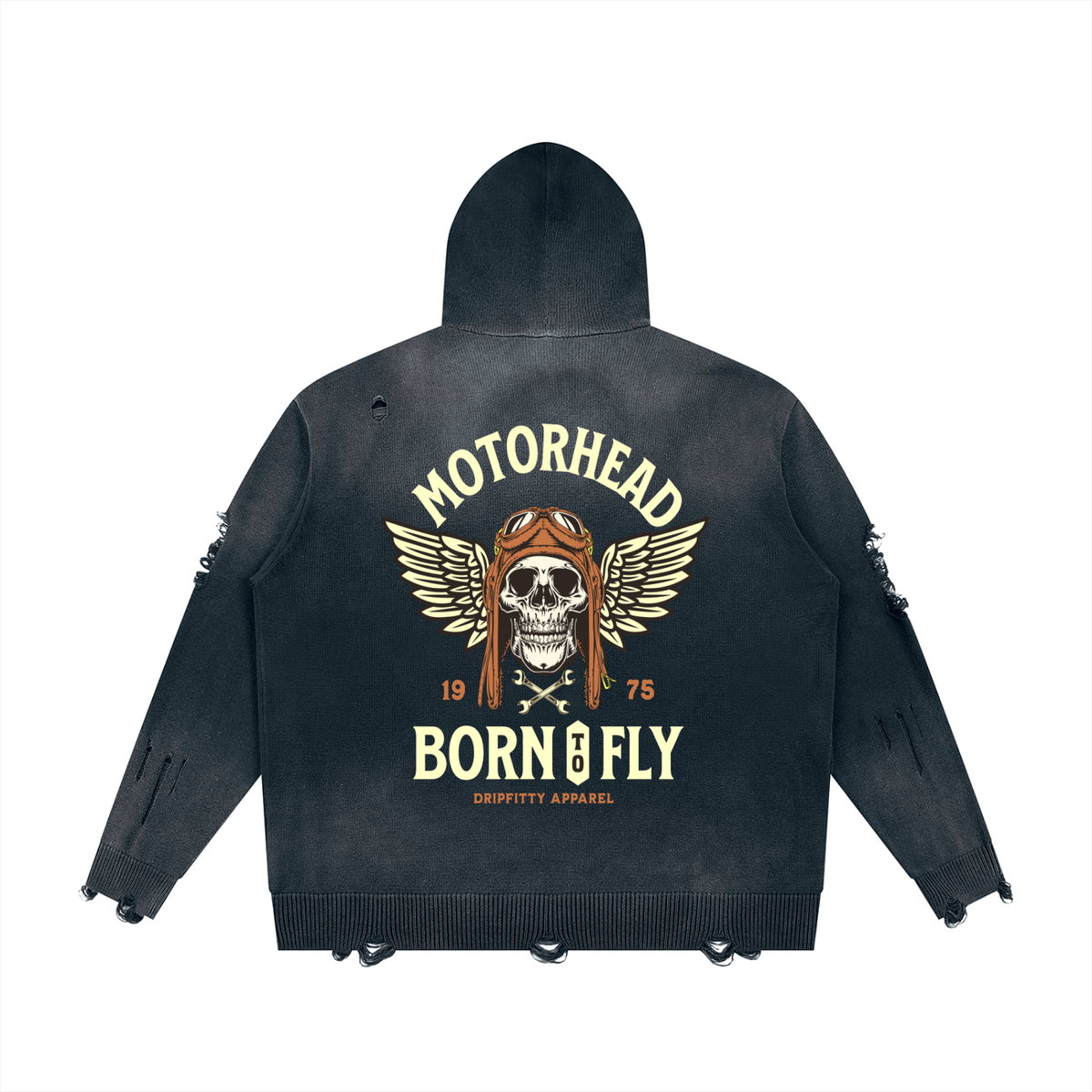 Motor Header Flyer "Apocalypse Edition" Unisex Distressed Full Zip Sweater