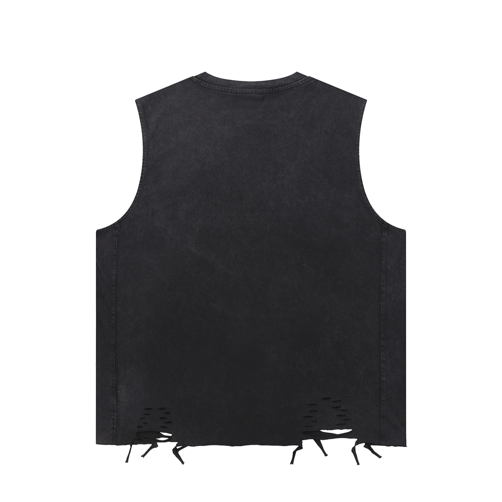 Fukin Ballin - Snow Washed Raw-Hem Tank Top