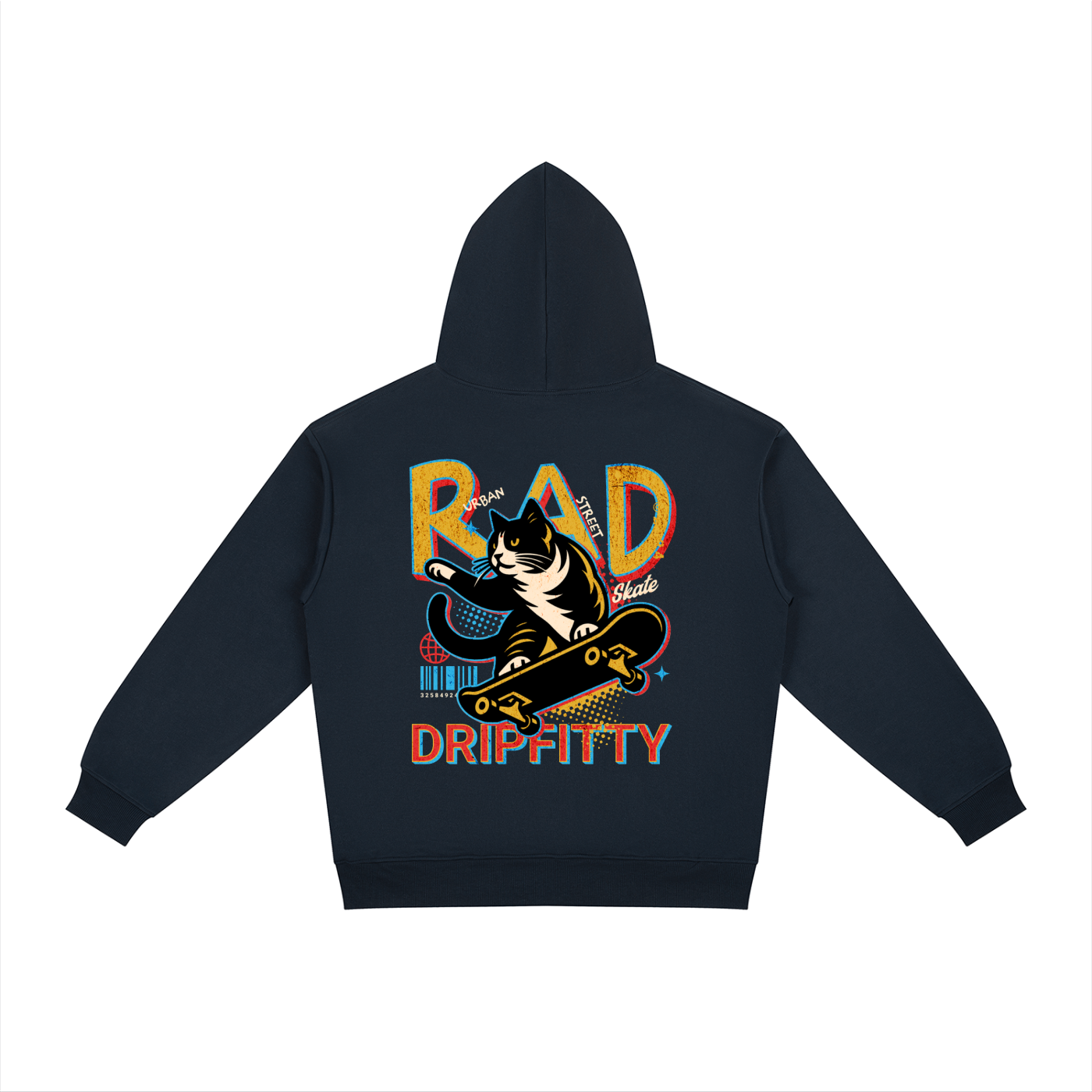 Super Skate Kitty -  Relaxed Fit Hoodie