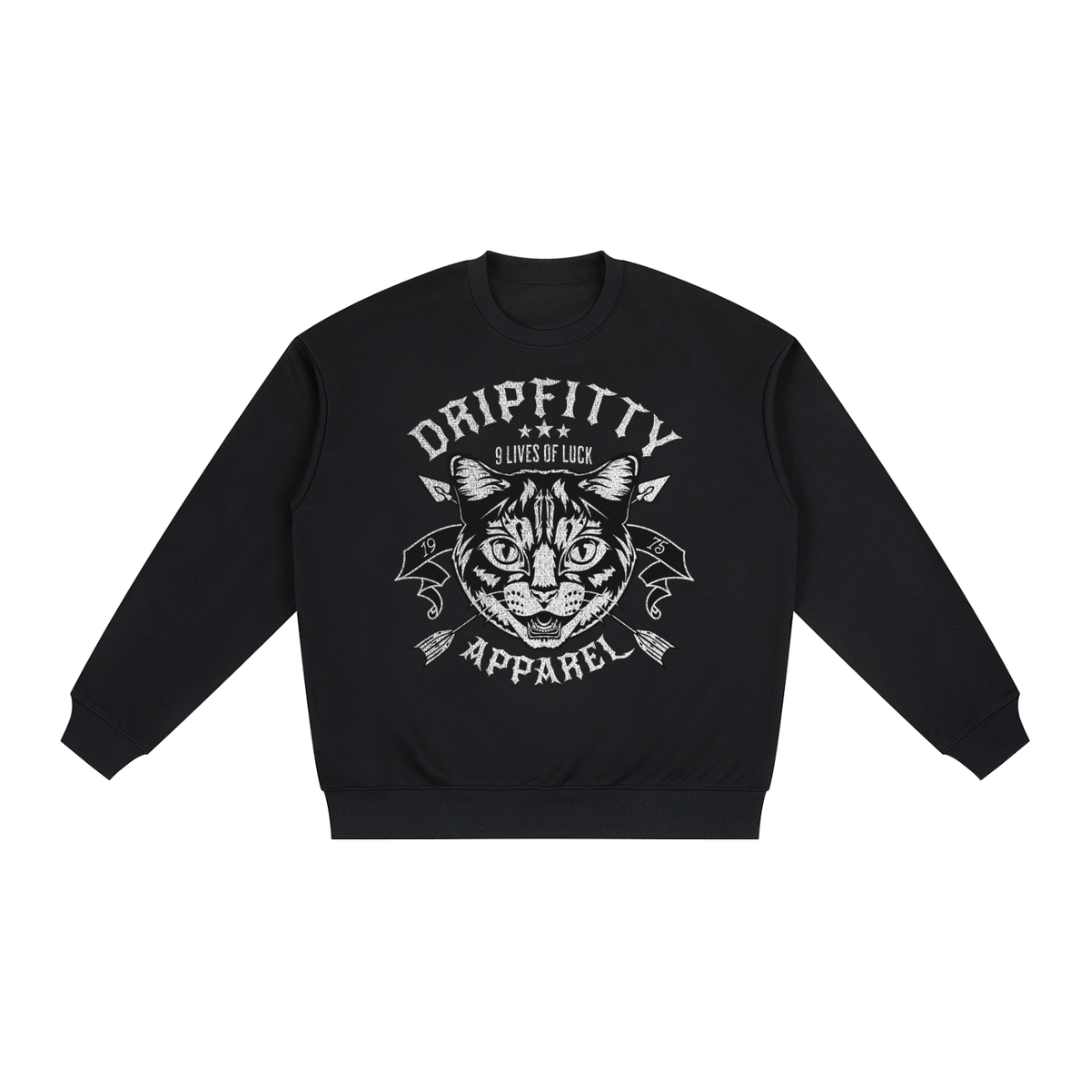9 Lives of Luck - Oversized Drop Shoulder Crewneck Sweatshirt