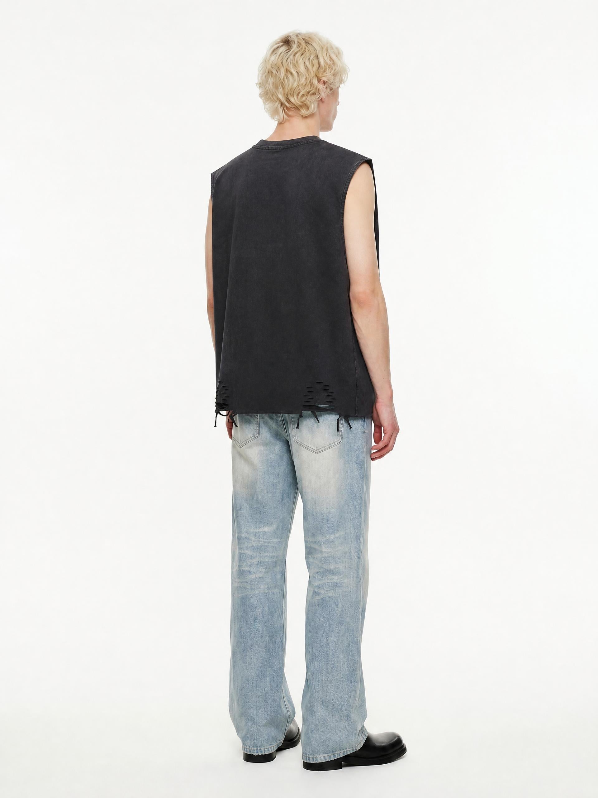 Fukin Ballin - Snow Washed Raw-Hem Tank Top