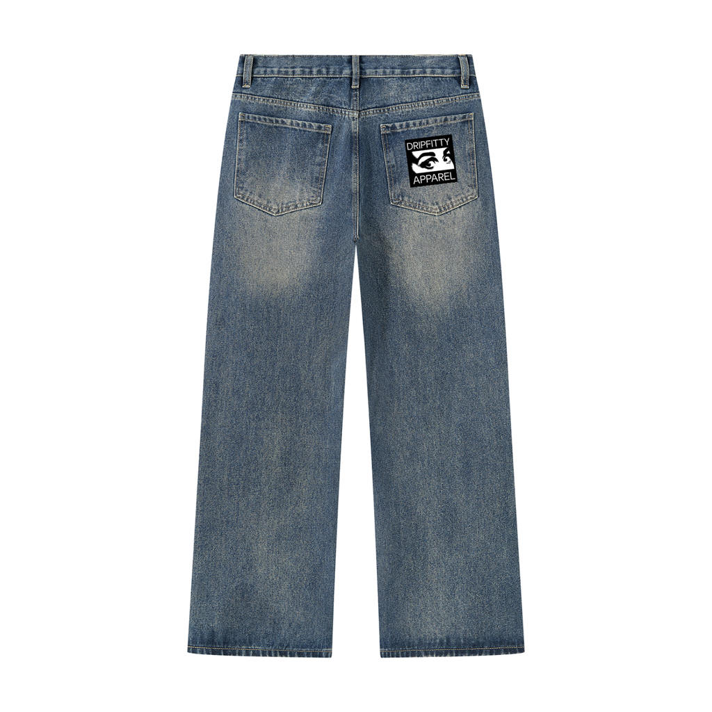 MB0037 - Men’s Vintage Wash Straight Leg Denim Jeans