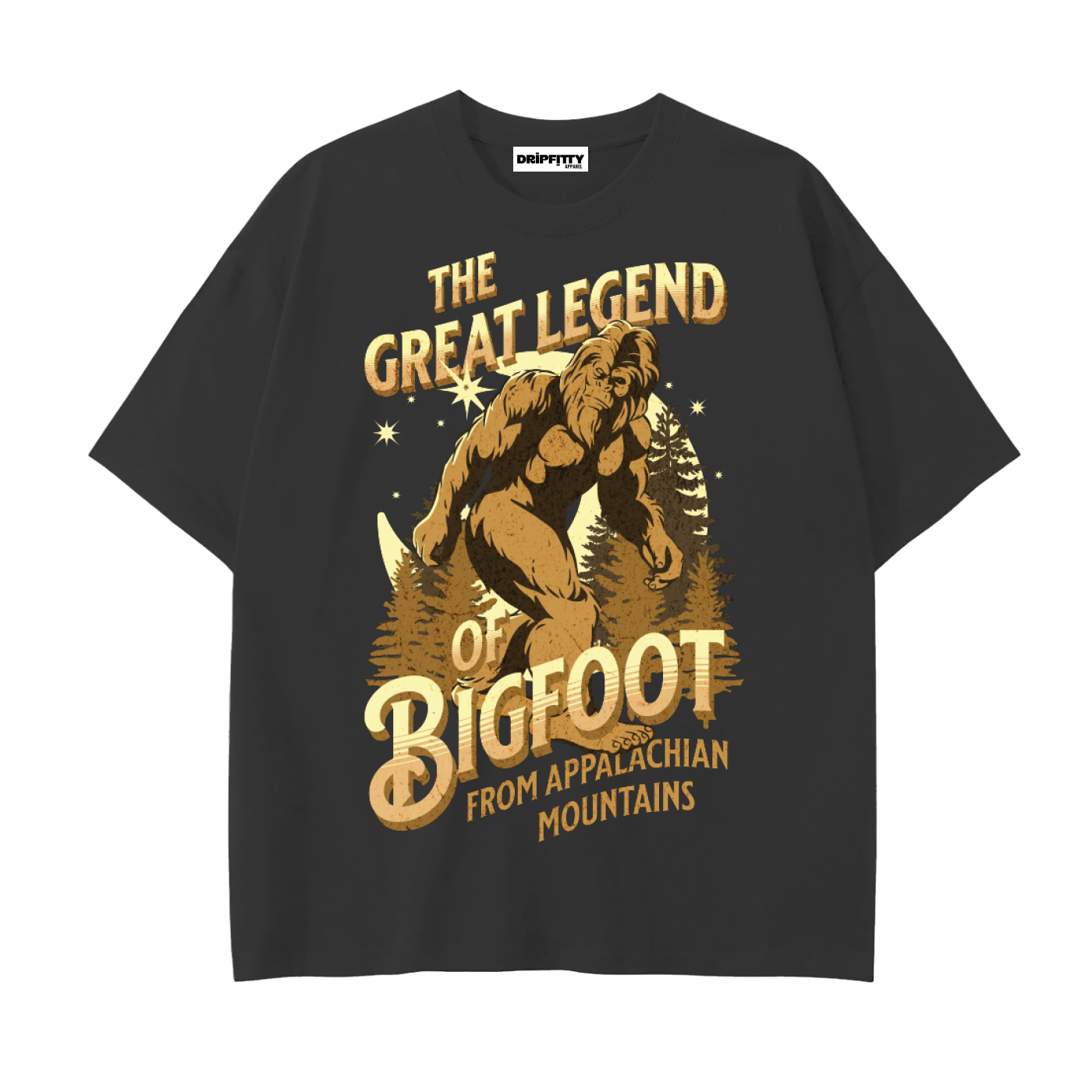 Legend of Bigfoot - Drop Shoulder Cotton T-Shirt
