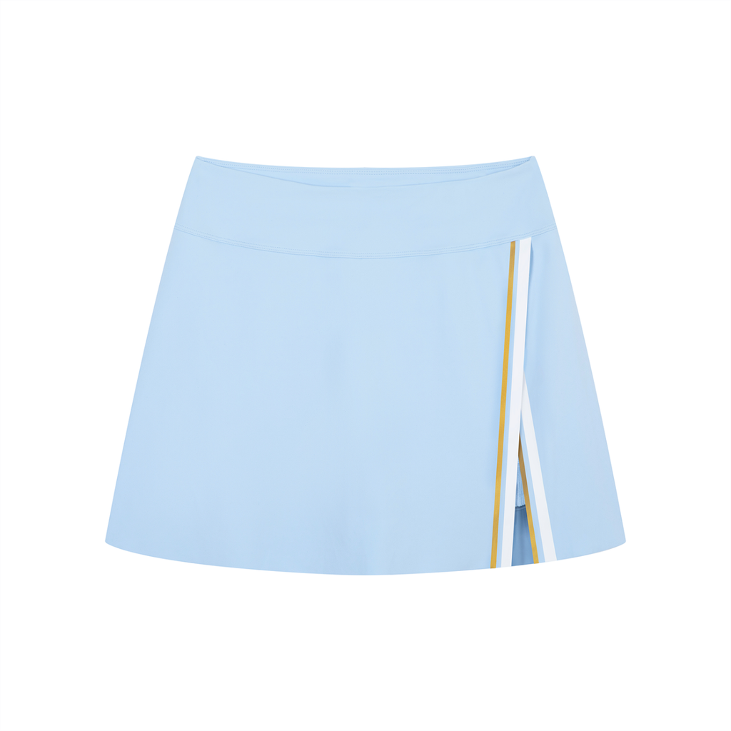 Pixie - Women's A-Line Contrast Panel Slit Skirt