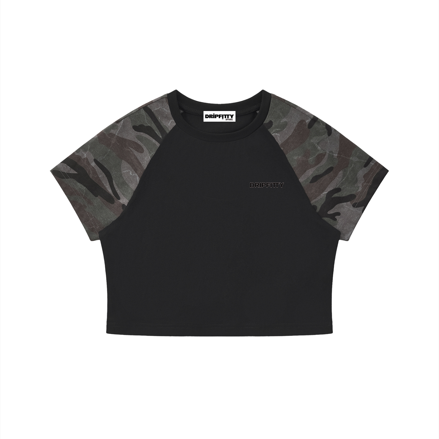 Hide N Seek Cropper - Women’s Camo Raglan Crop T-Shirt