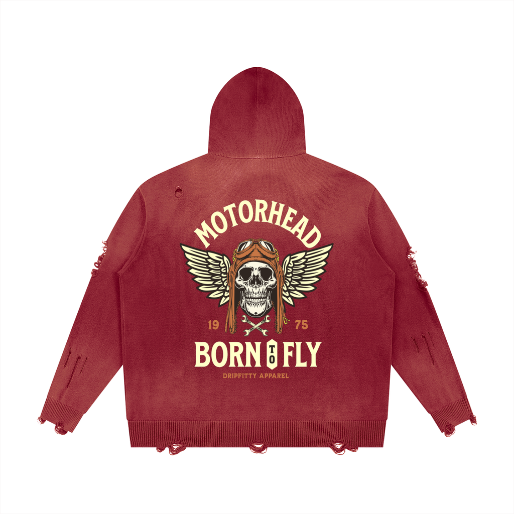 Motor Header Flyer "Apocalypse Edition" Unisex Distressed Full Zip Sweater