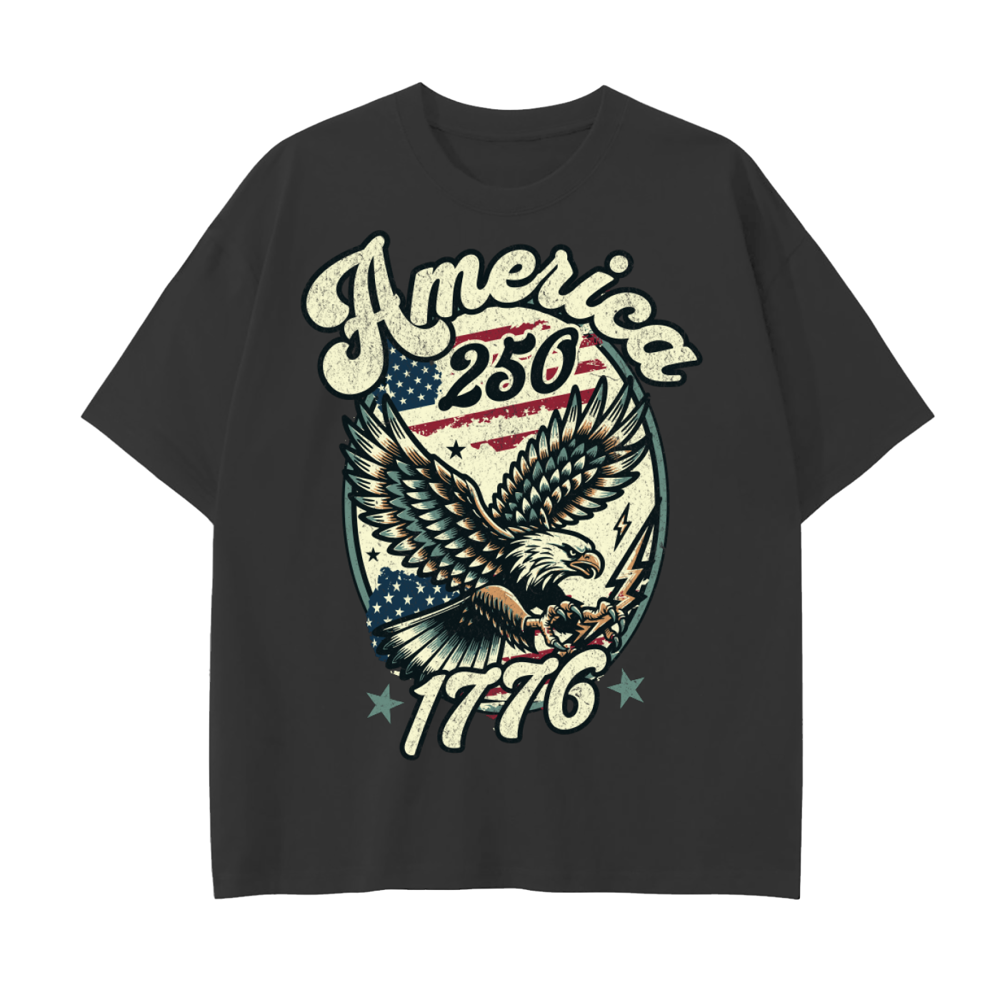 USA 1776 - Drop Shoulder Cotton T-Shirt