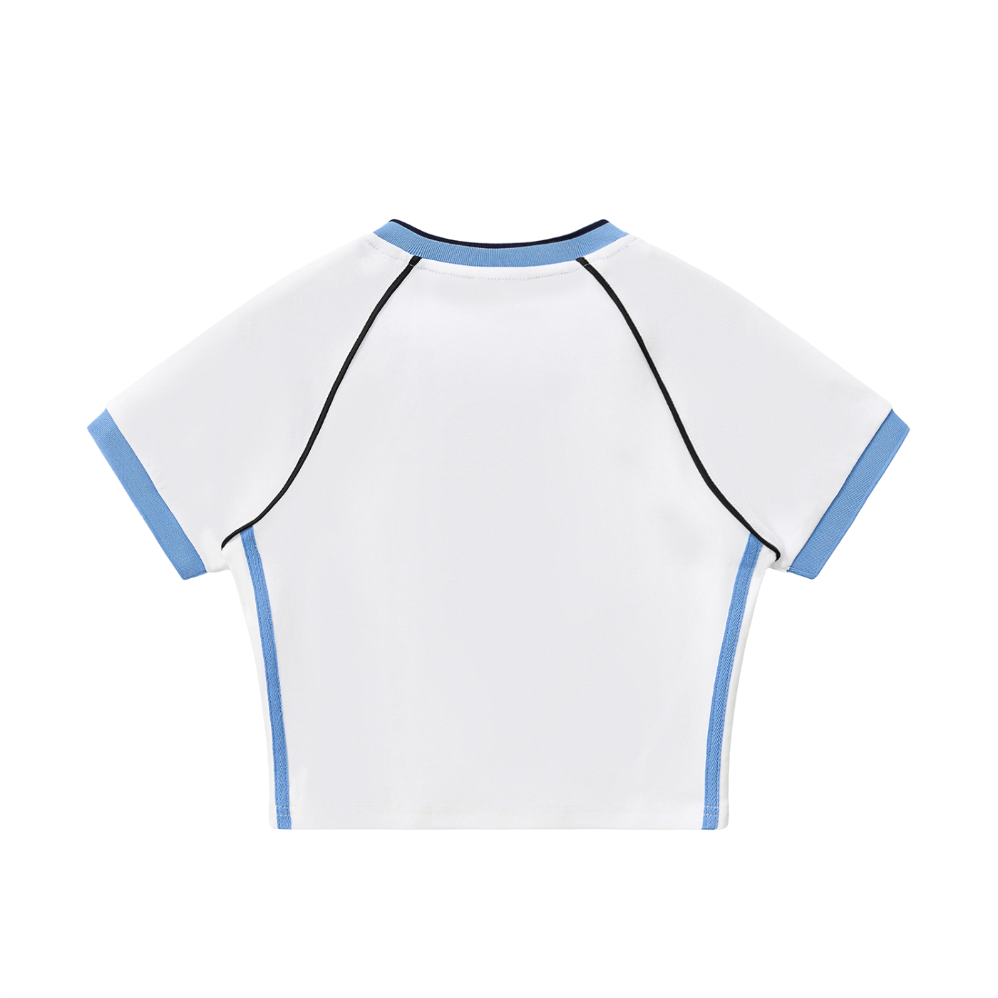 Summer Cruzer - Contrast Trim V-Neck Crop T-Shirt