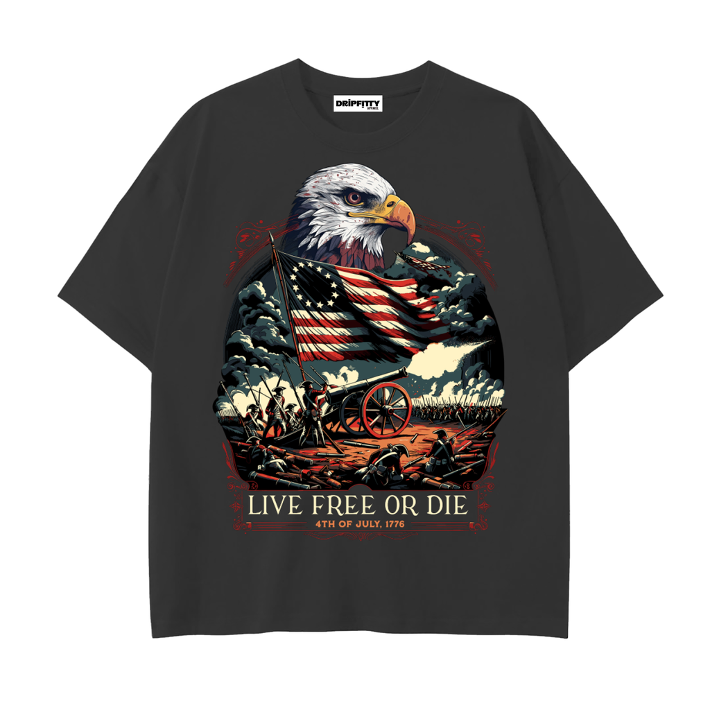 Eagle of Freedom - Drop Shoulder Cotton T-Shirt
