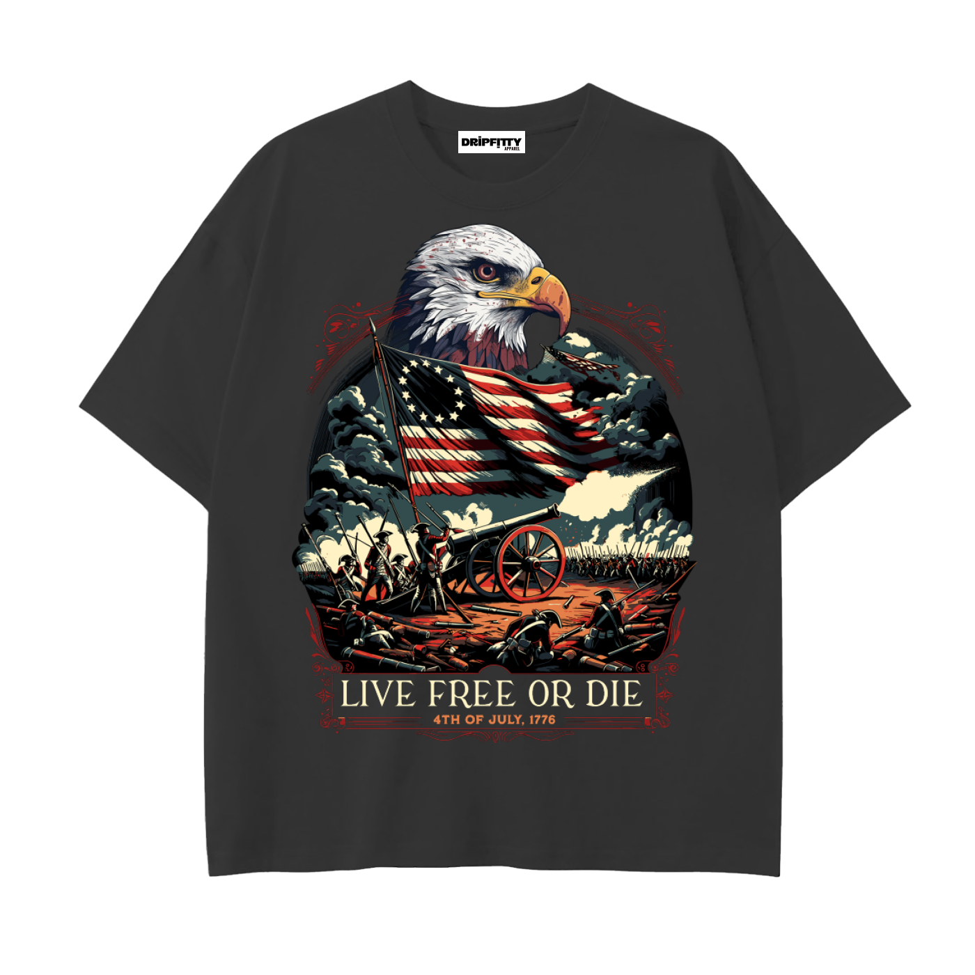 Eagle of Freedom - Drop Shoulder Cotton T-Shirt