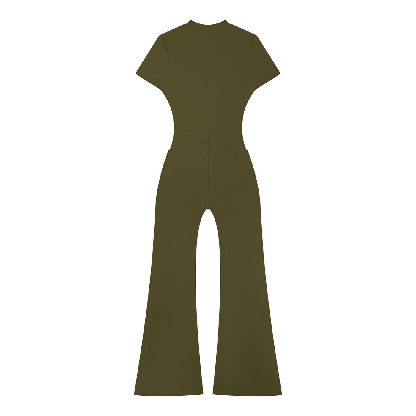 Killing It All Day - Women’s Tight Flared Leg Quarter-Zip Jumpsuit