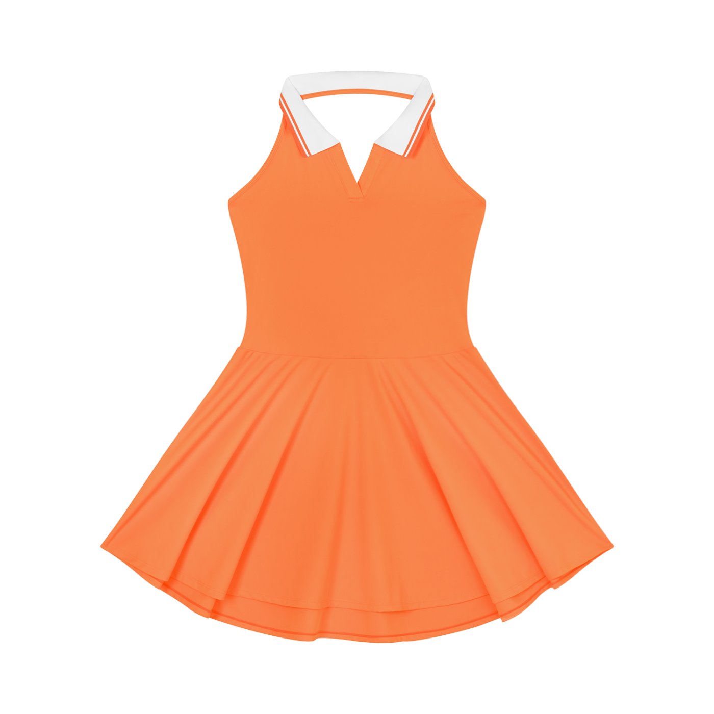 Stylin Vibes - Women's Collared Halter A-Line Tennis Dress