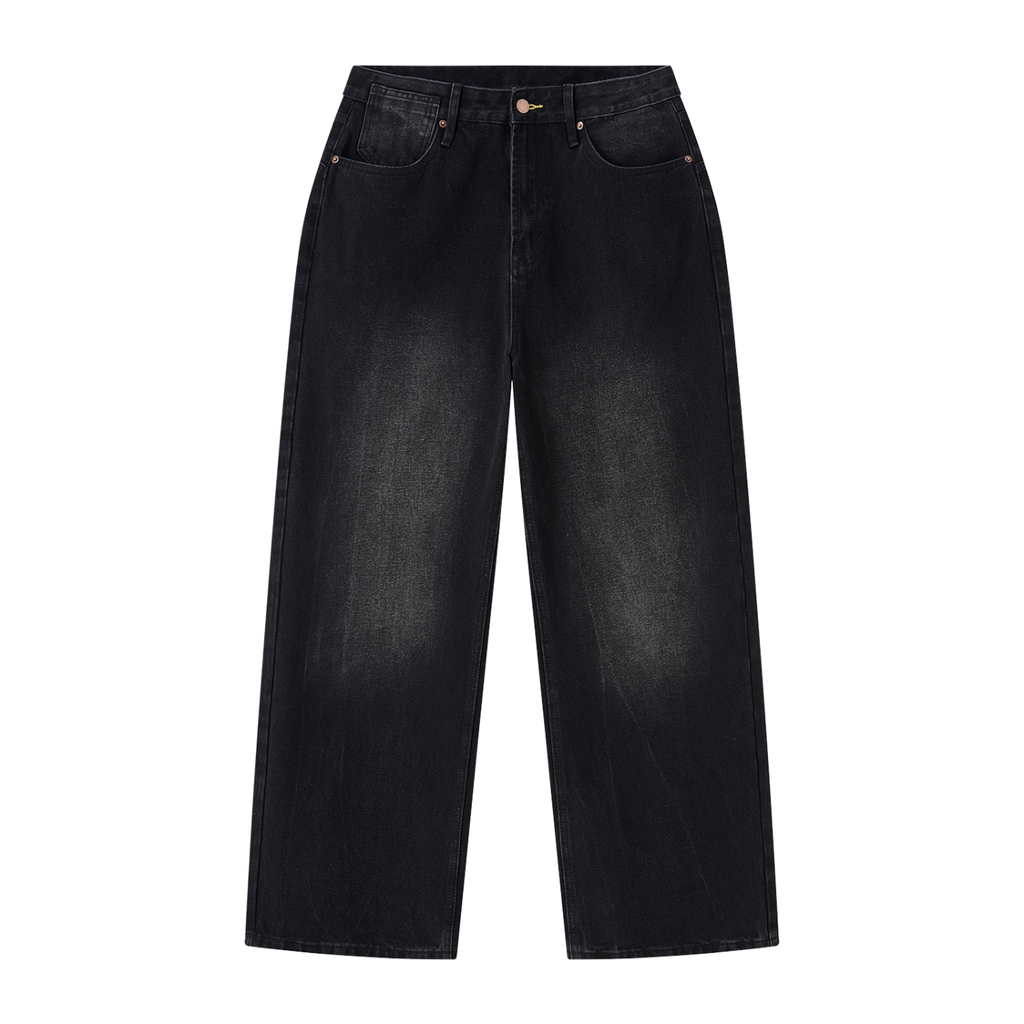 MB0032 - Men's Vintage Wash Wide Leg Jeans