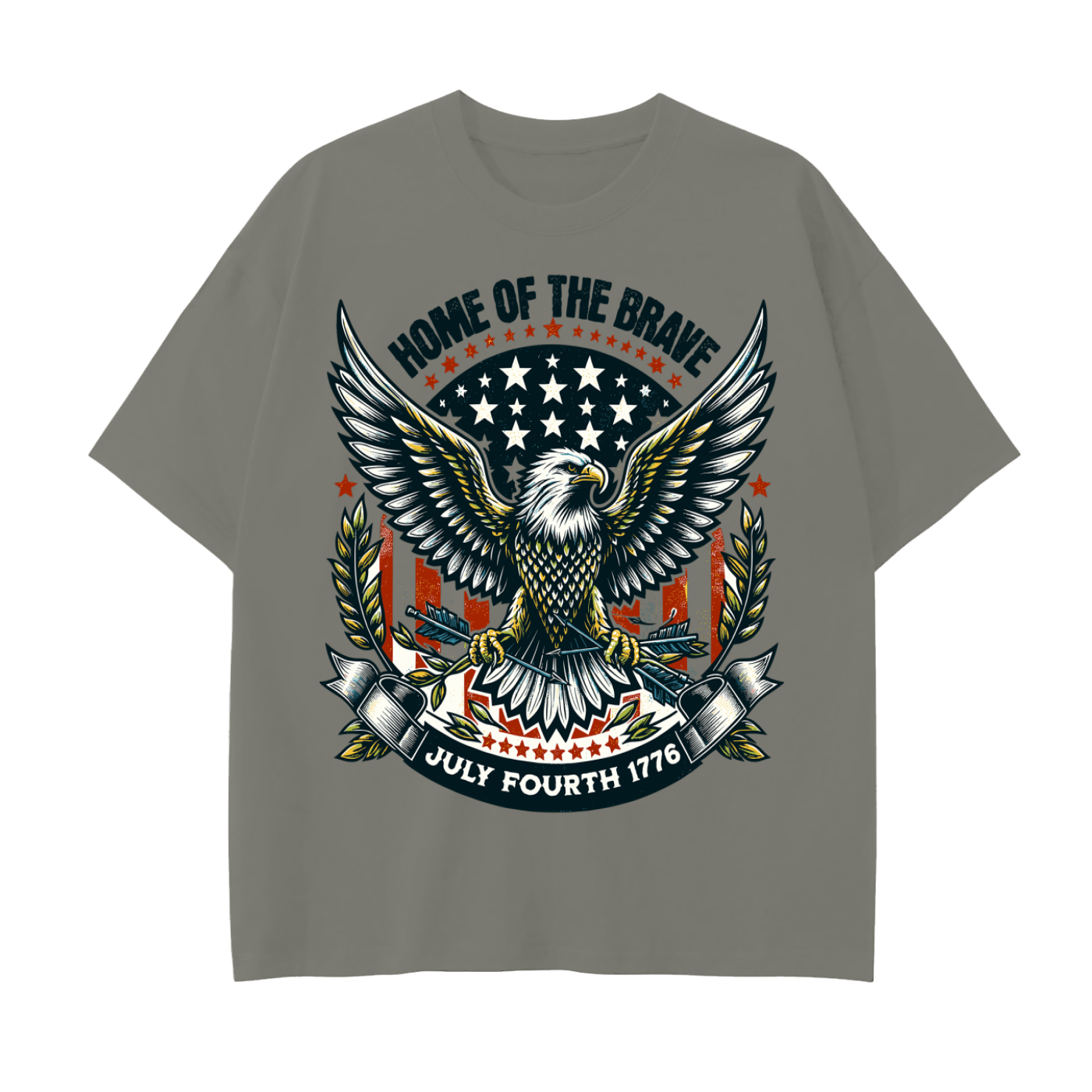 Home of the Brave  - Drop Shoulder Cotton T-Shirt