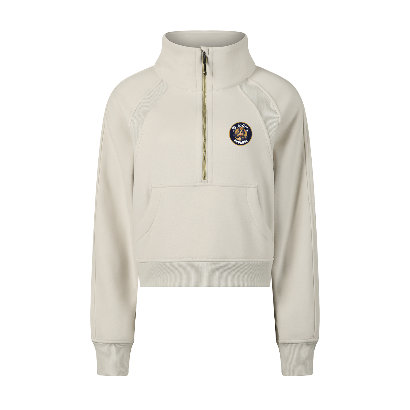 No Necking - Cropped Half-Zip Sweatshirt