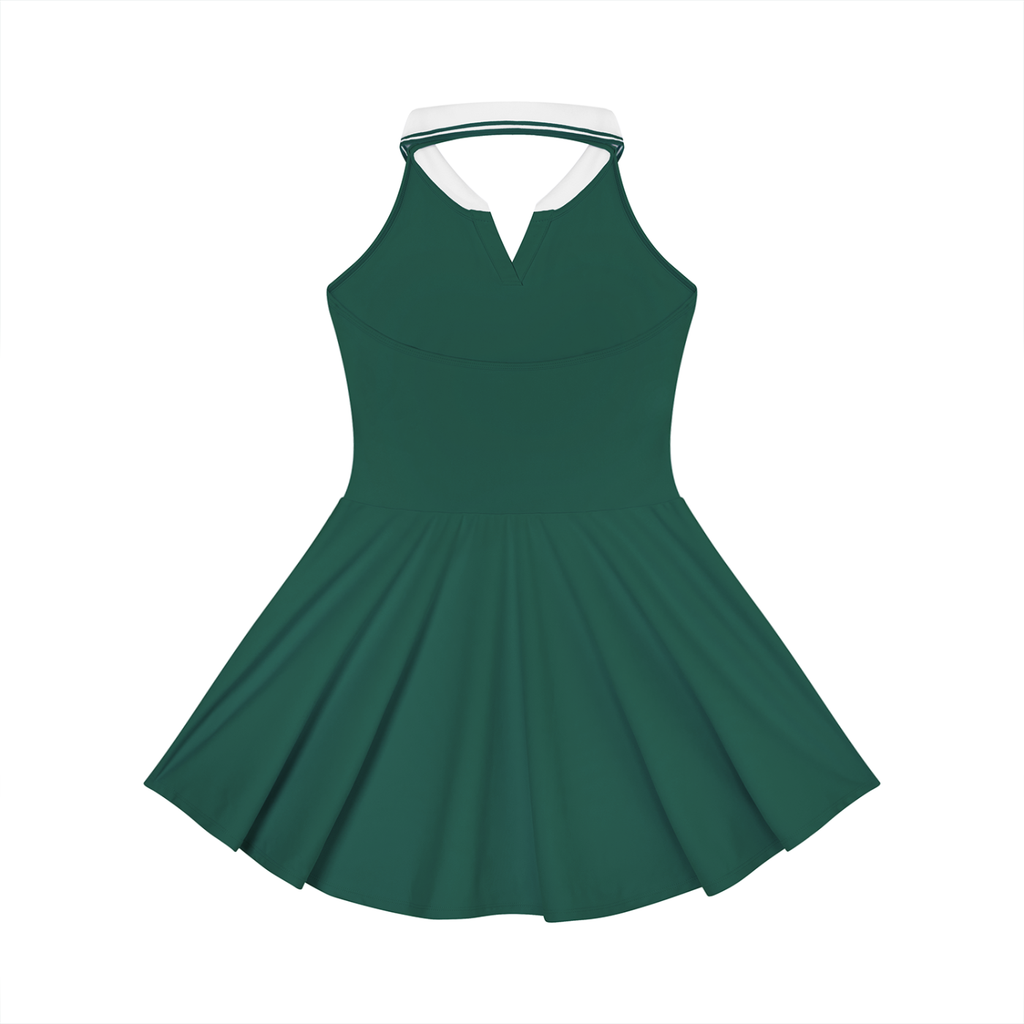 Stylin Vibes - Women's Collared Halter A-Line Tennis Dress