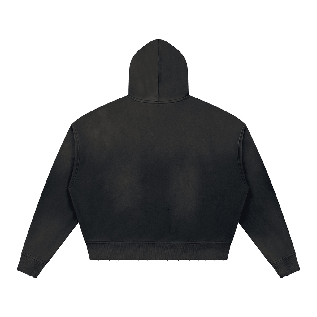 Fade to Black - Unisex Sunfade Distressed Boxy Hoodie