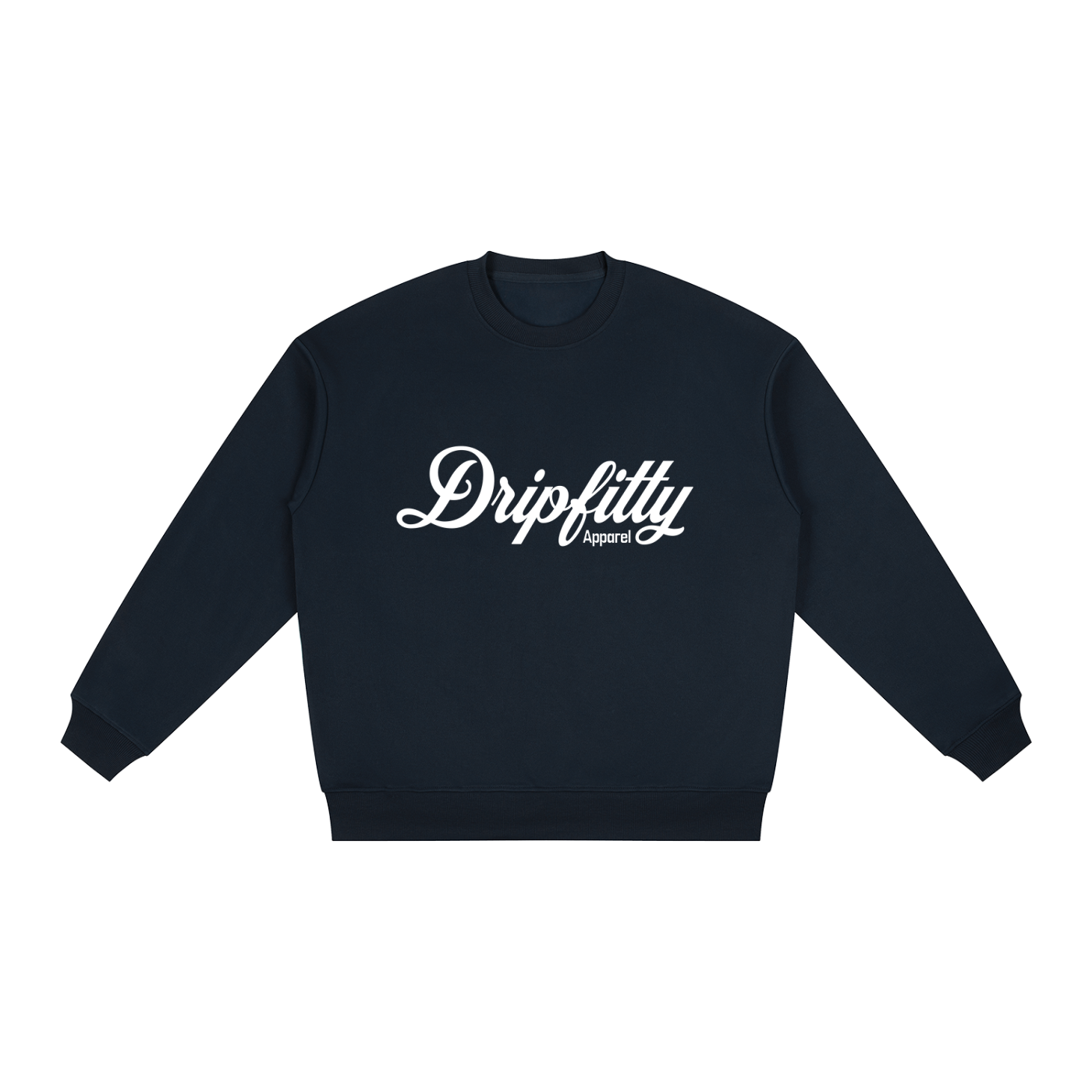 DripFitty Logo - Oversized Drop Shoulder Crewneck Sweatshirt