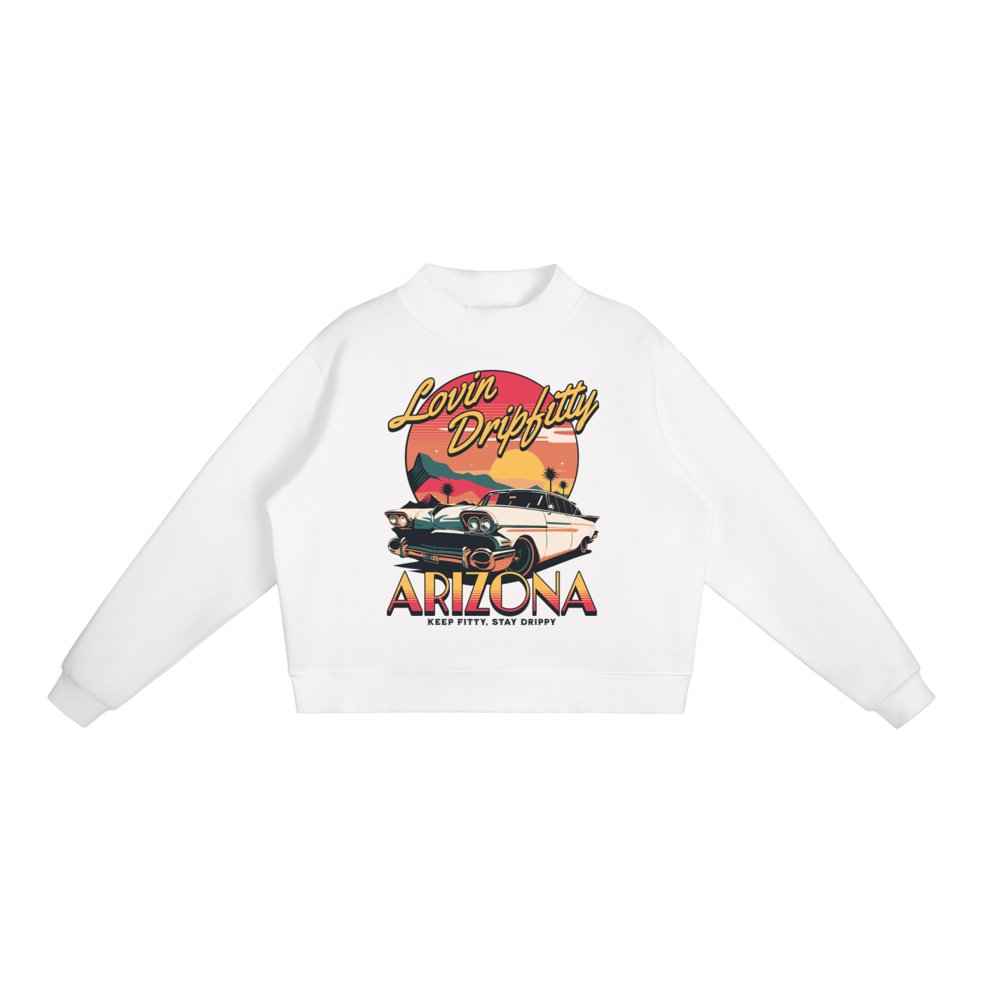 Lovin Dripfitty - Essential Fleece Mock-Neck Crew Sweatshirt