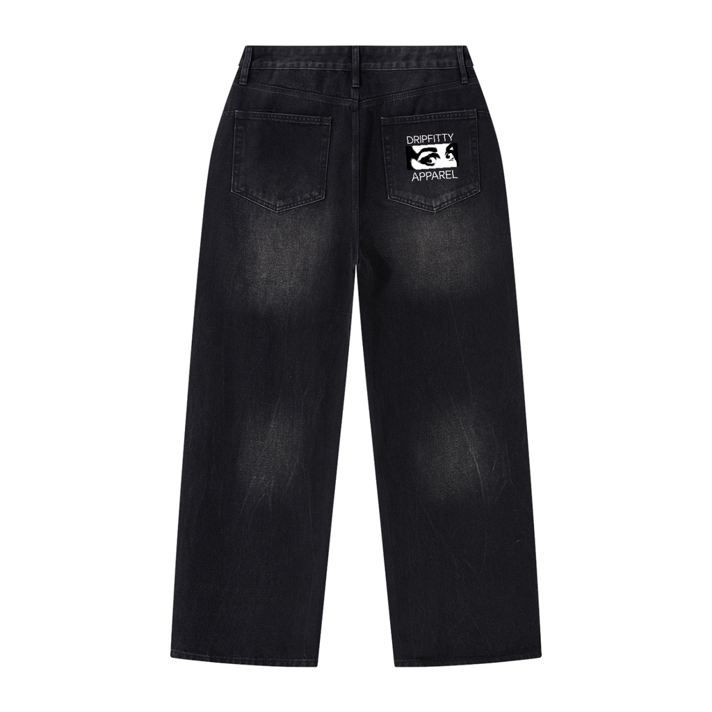 MB0032 - Men's Vintage Wash Wide Leg Jeans