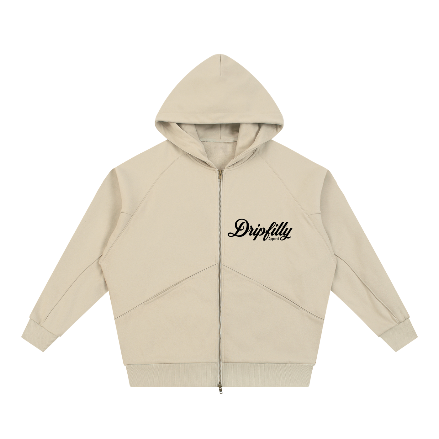 House of Dripfitty - Dolman Sleeve Zip-Through Fleece  Hoodie