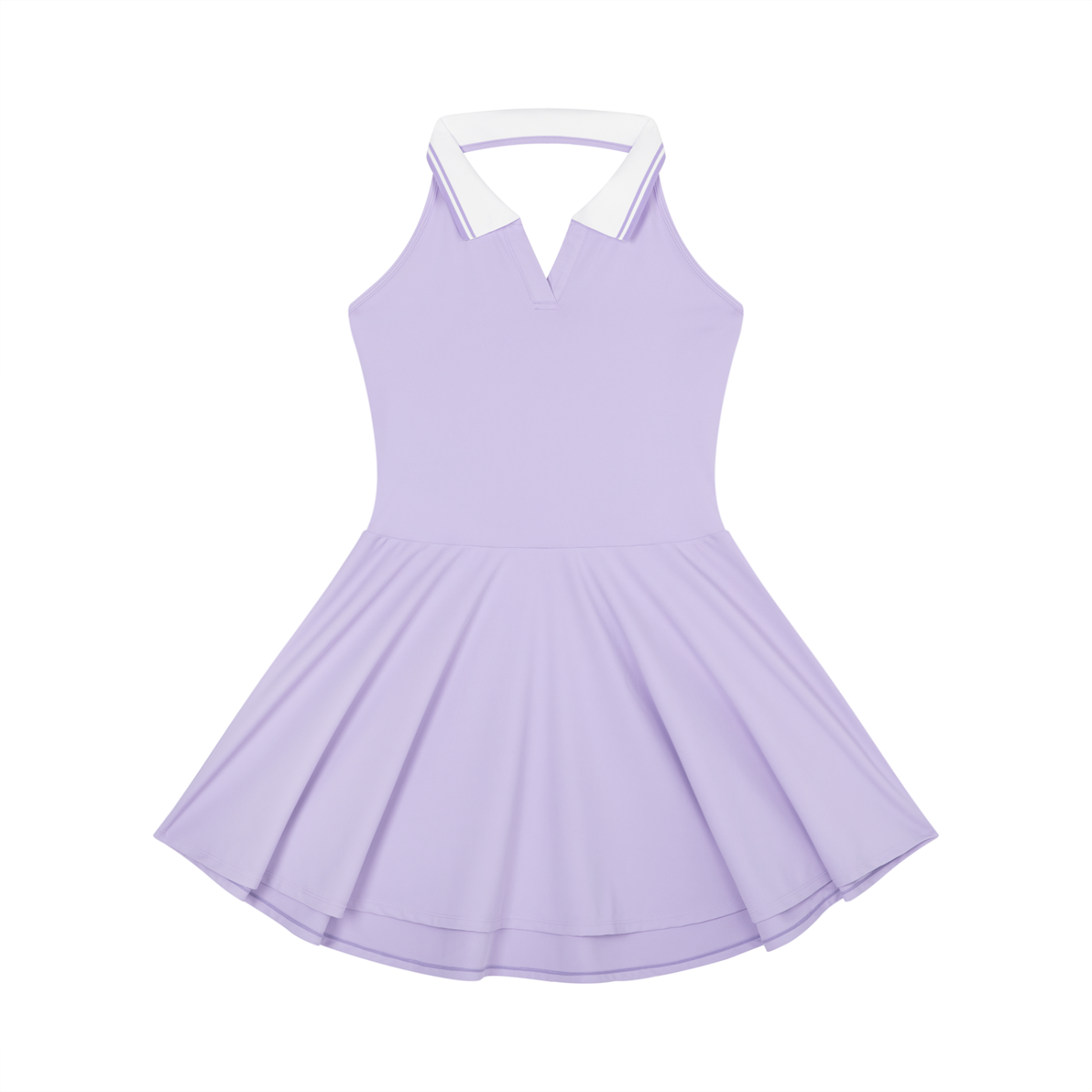 Stylin Vibes - Women's Collared Halter A-Line Tennis Dress