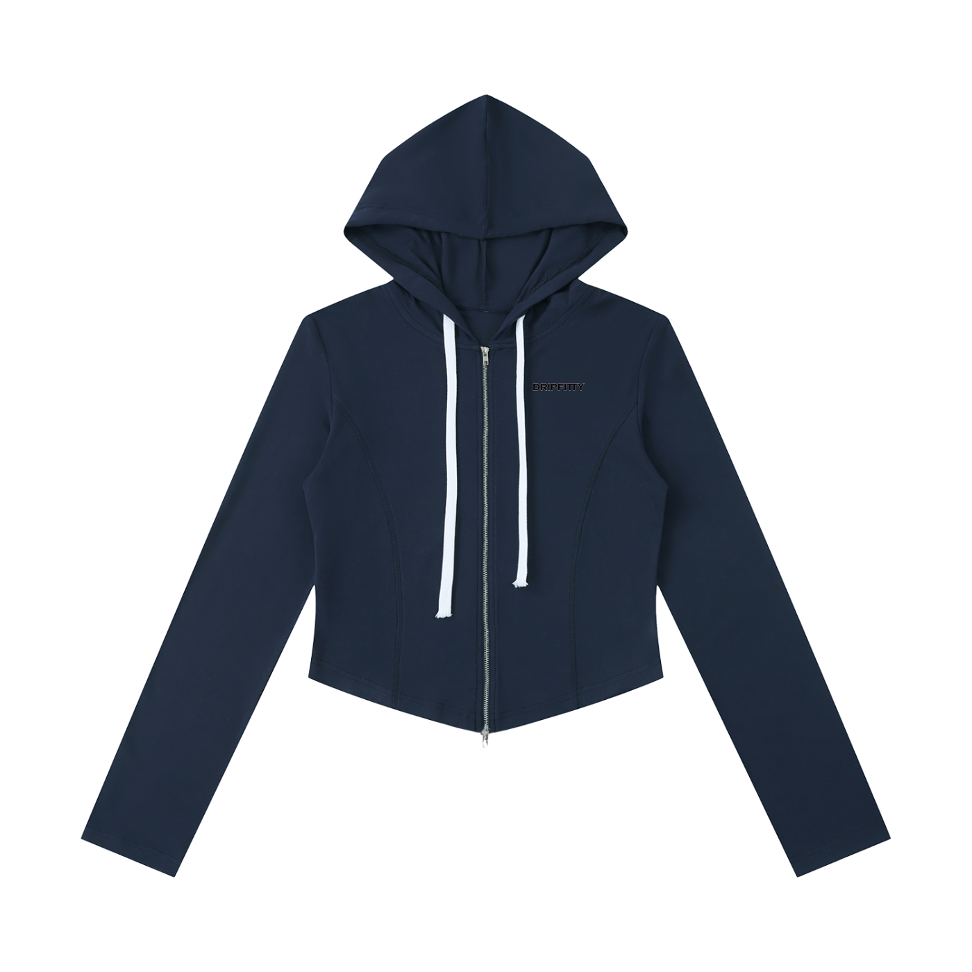 Holla Slimski - Women's Slim Cropped Full Zip Hoodie