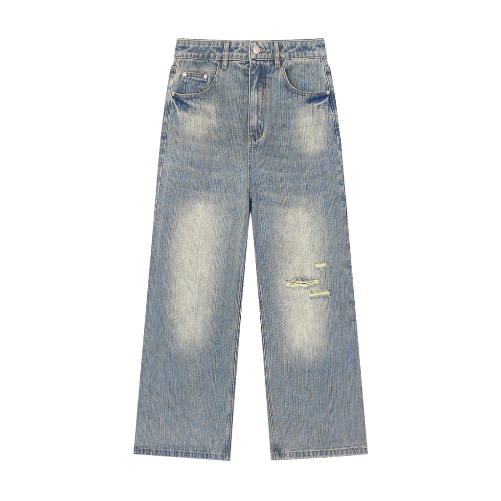 RK0051 - Vintage Wash Distressed Denim Jeans