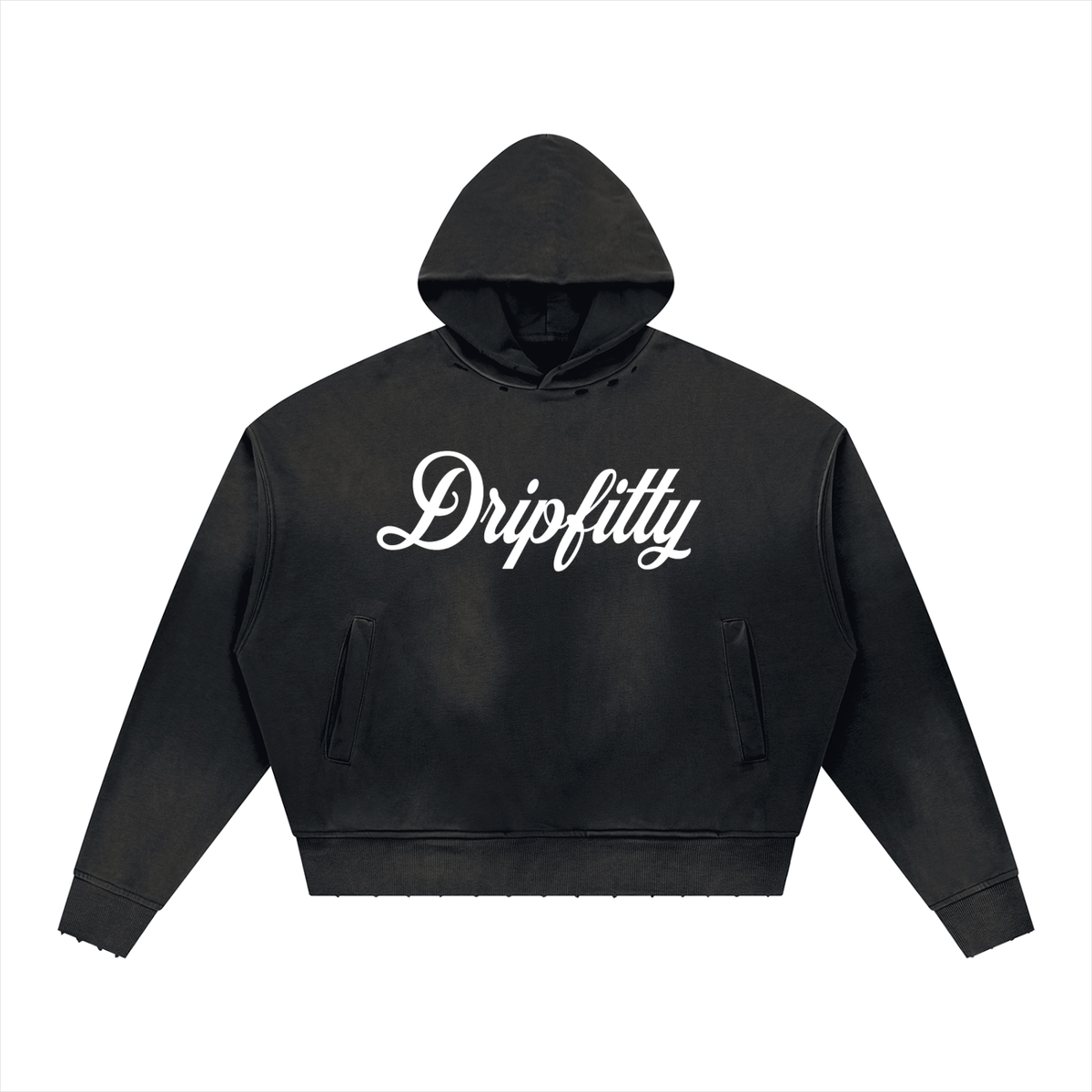Fade to Black - Unisex Sunfade Distressed Boxy Hoodie