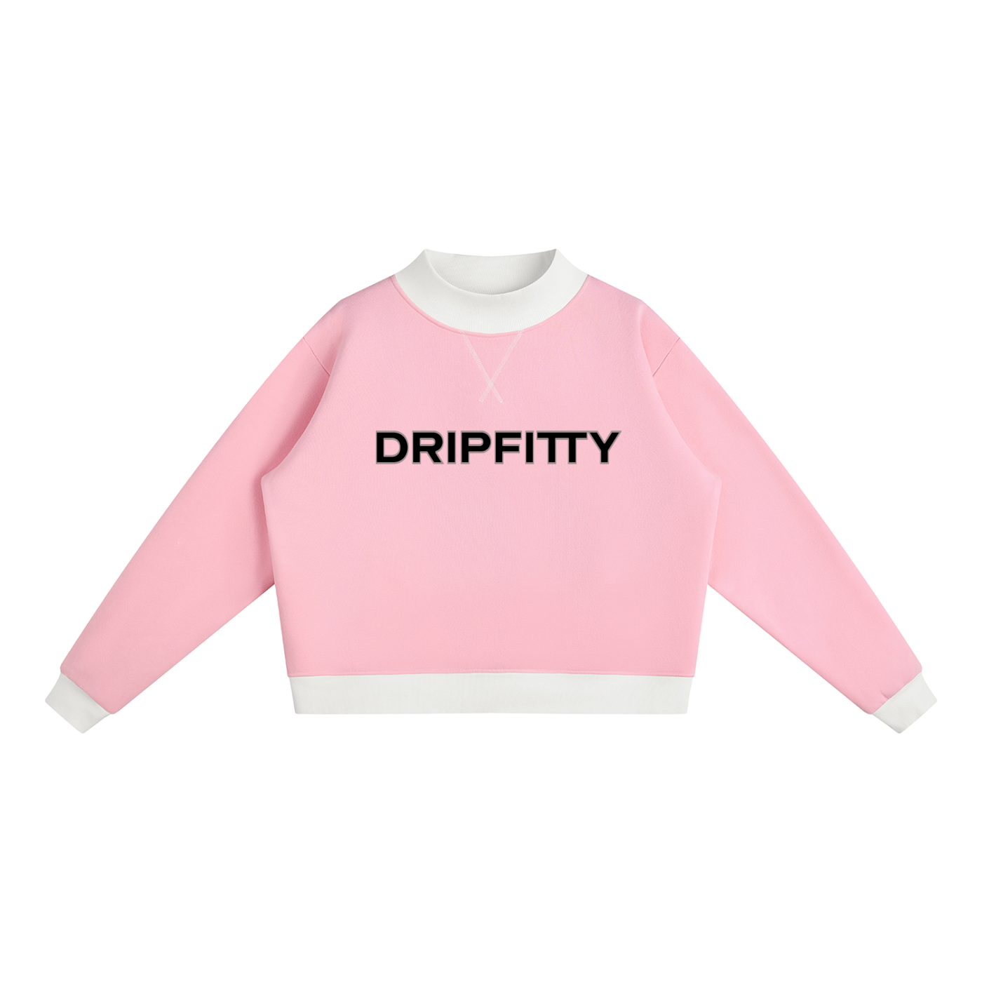 With Da Crew - Women’s Mock Neck Crewneck Sweatshirt