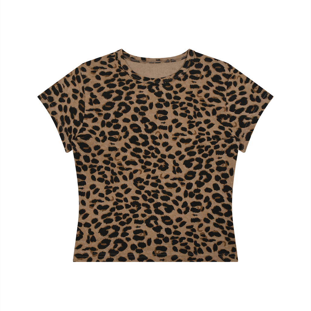 Bad Kitty - Women’s Leopard Print Crop T-Shirt
