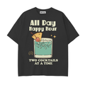 All Day Happy Hour - Drop Shoulder Cotton T-Shirt