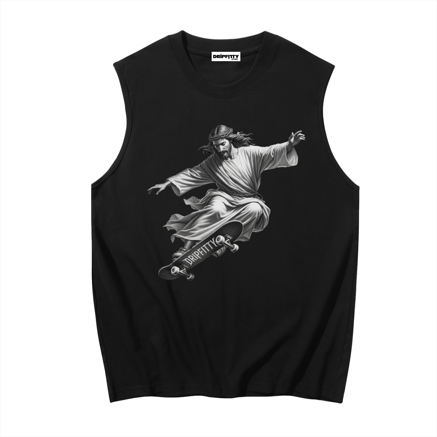Jesus Saves. Skaters Shred - Men's Sleeveless Cotton Tank Top