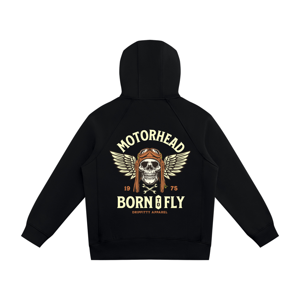 Motor Head Flyer - Unisex Raglan Full Zip Hoodie