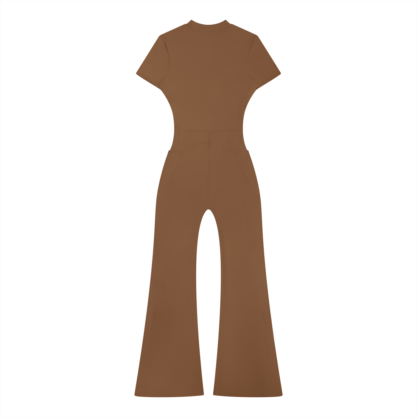 Killing It All Day - Women’s Tight Flared Leg Quarter-Zip Jumpsuit