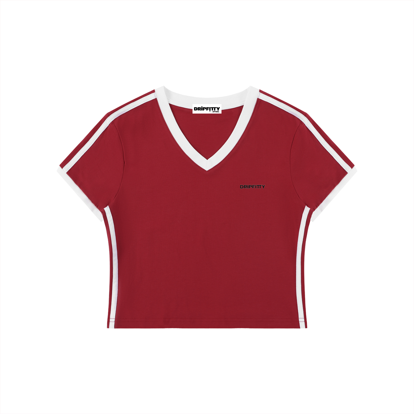 Retro Rewinder - Women's Retro Binding V-Neck Crop T-Shirt