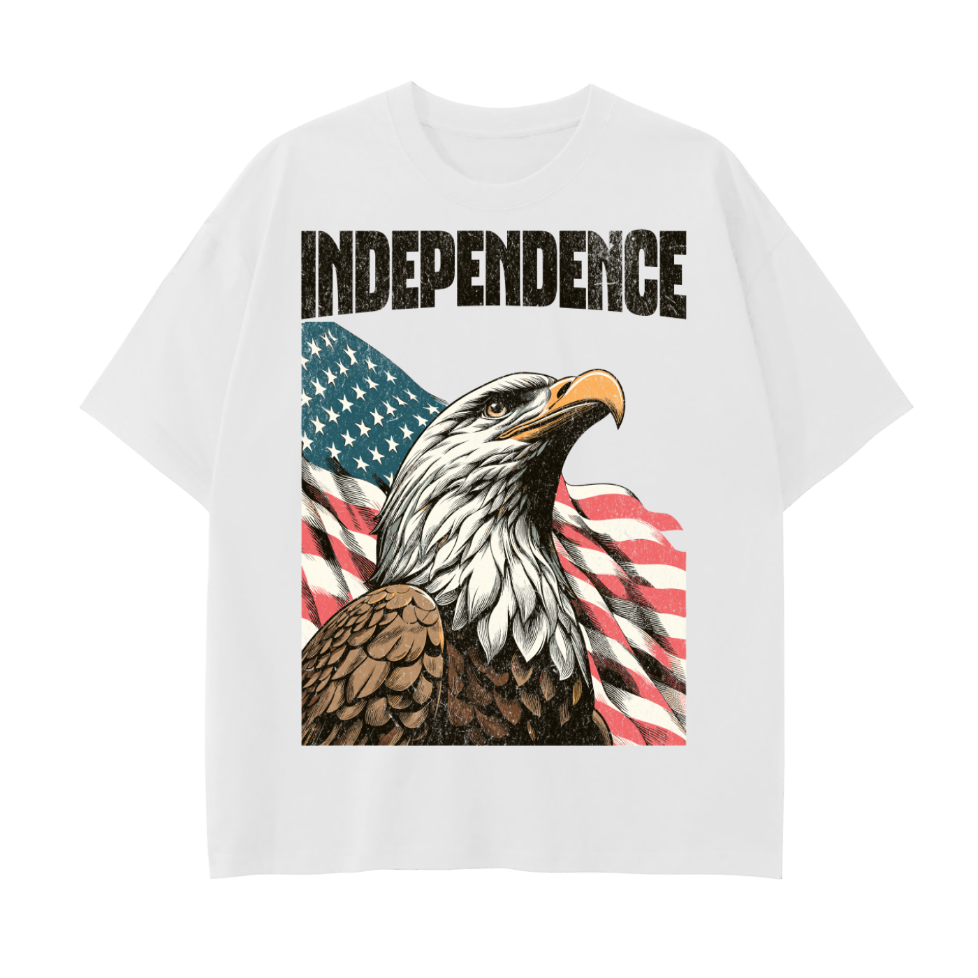 Independence Eagle - Drop Shoulder Cotton T-Shirt