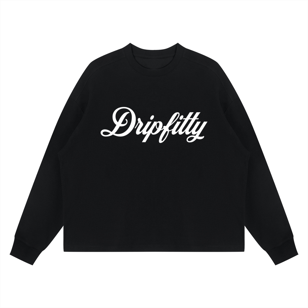 Dripfitty Da Brand -  Waffle Boxy Long Sleeve T-Shirt