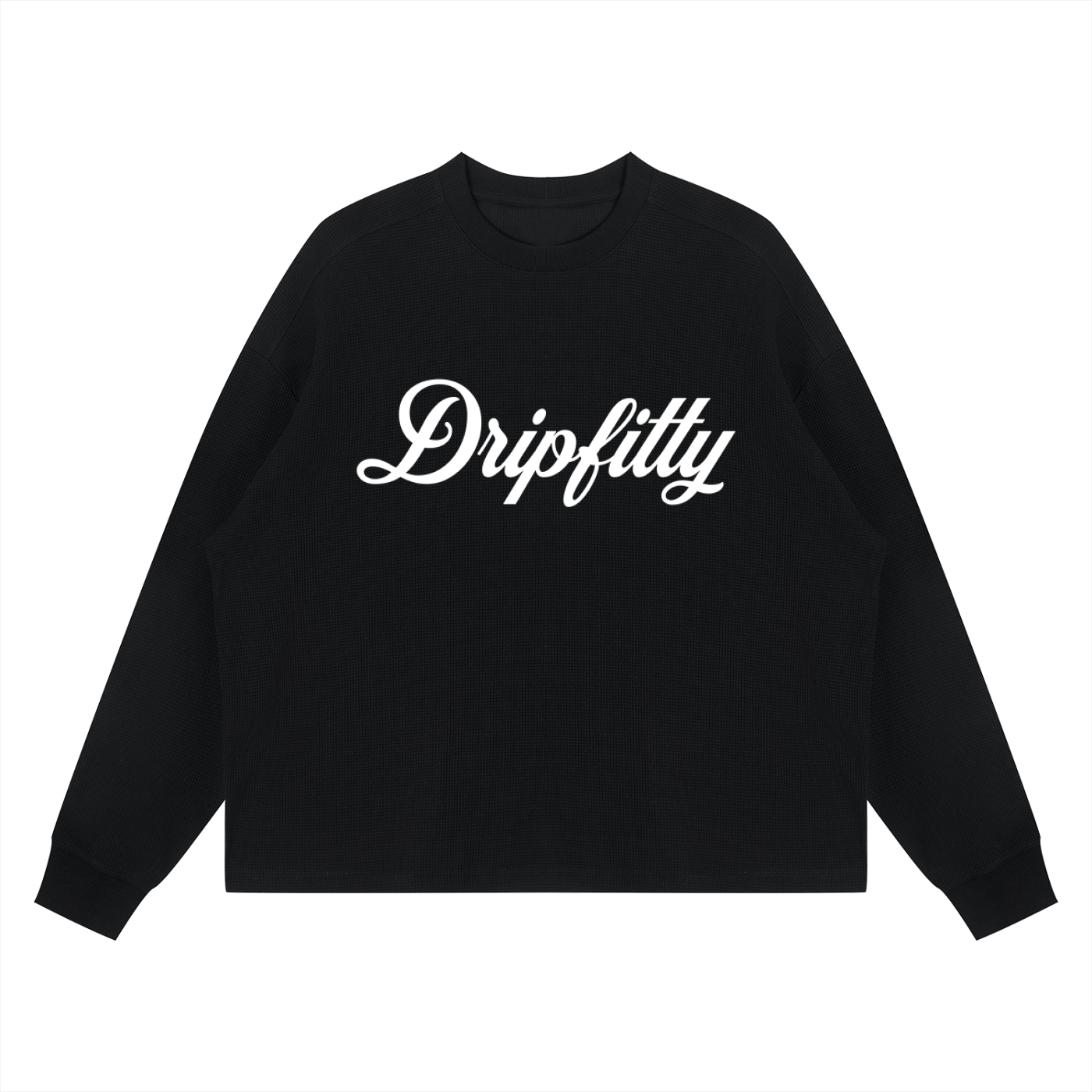 Dripfitty Da Brand -  Waffle Boxy Long Sleeve T-Shirt