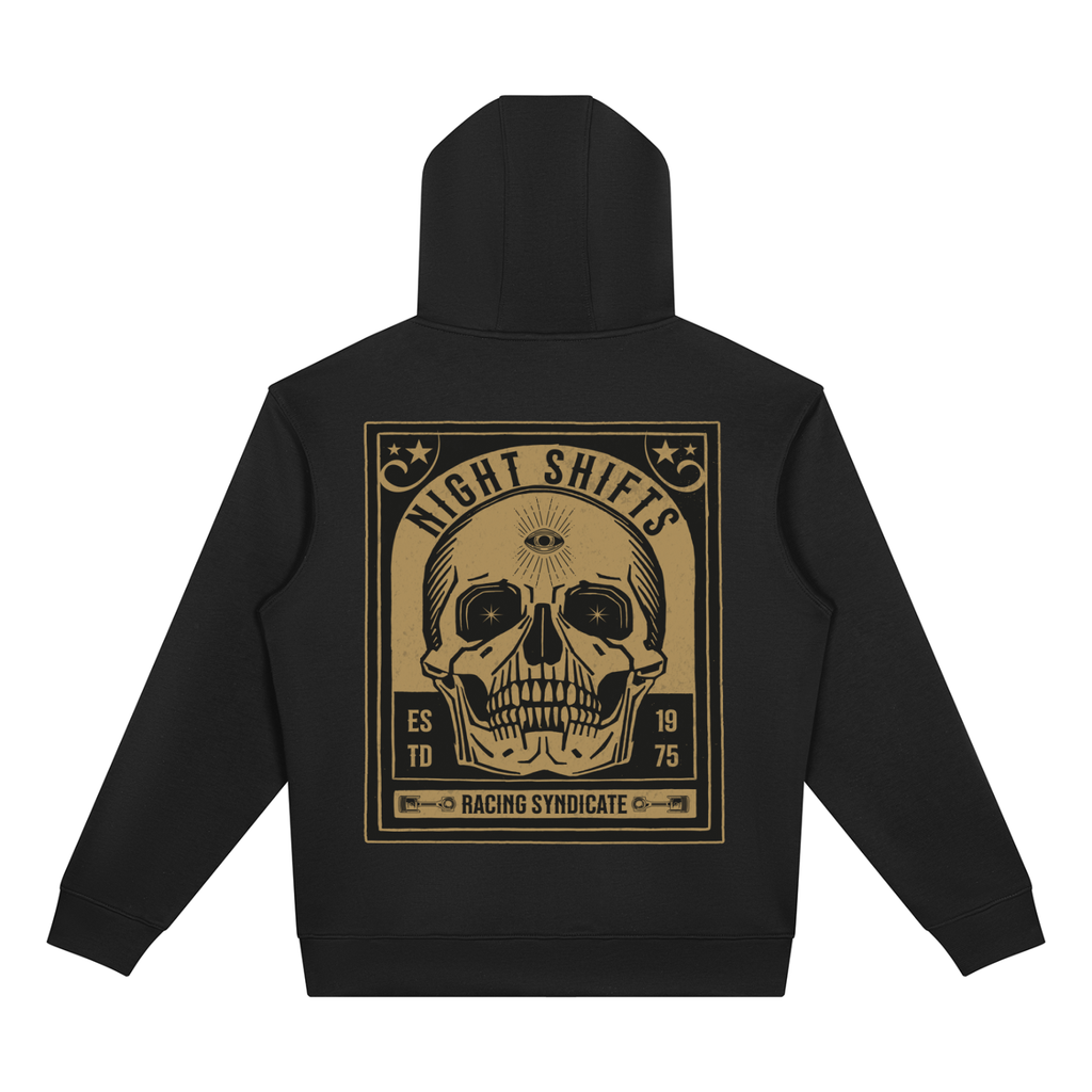 Night Shift - Unisex Drop Shoulder Full Zip Hoodie