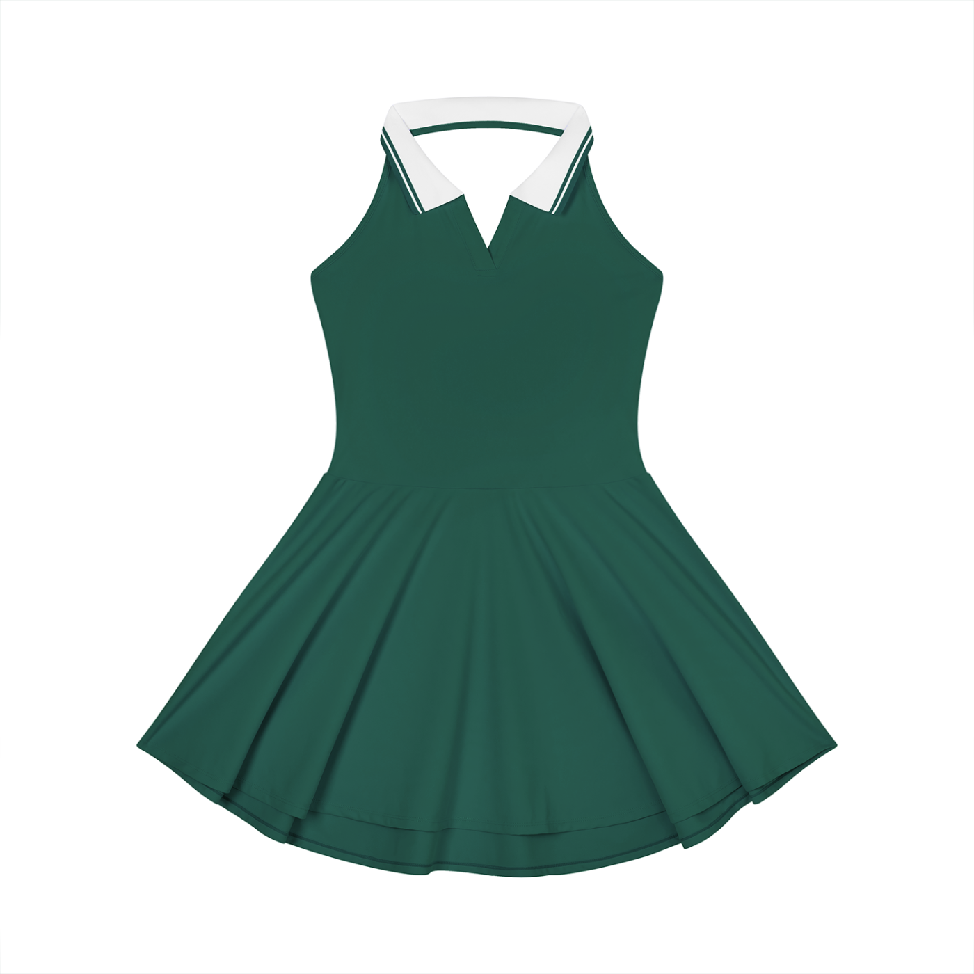 Stylin Vibes - Women's Collared Halter A-Line Tennis Dress
