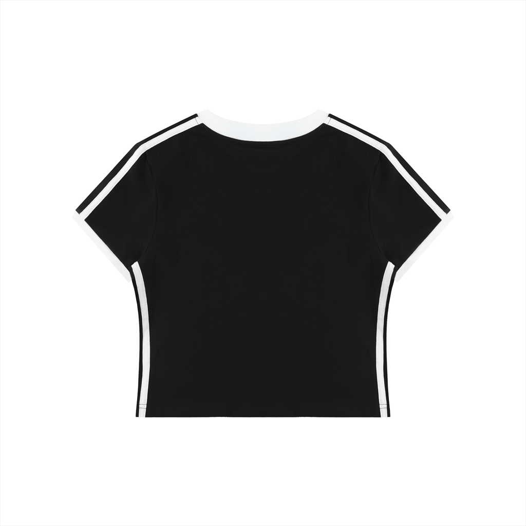Retro Rewinder - Women's Retro Binding V-Neck Crop T-Shirt