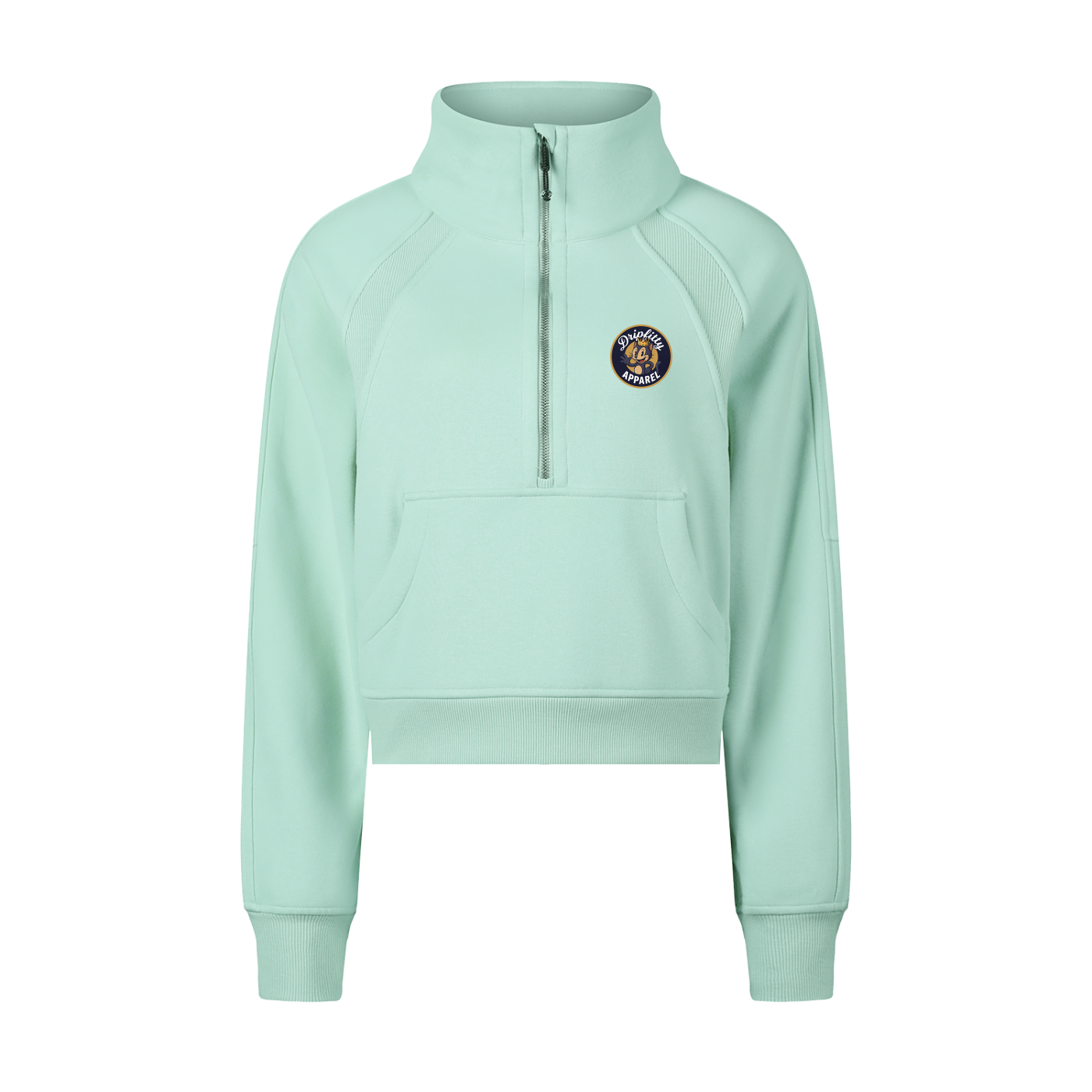 No Necking - Cropped Half-Zip Sweatshirt