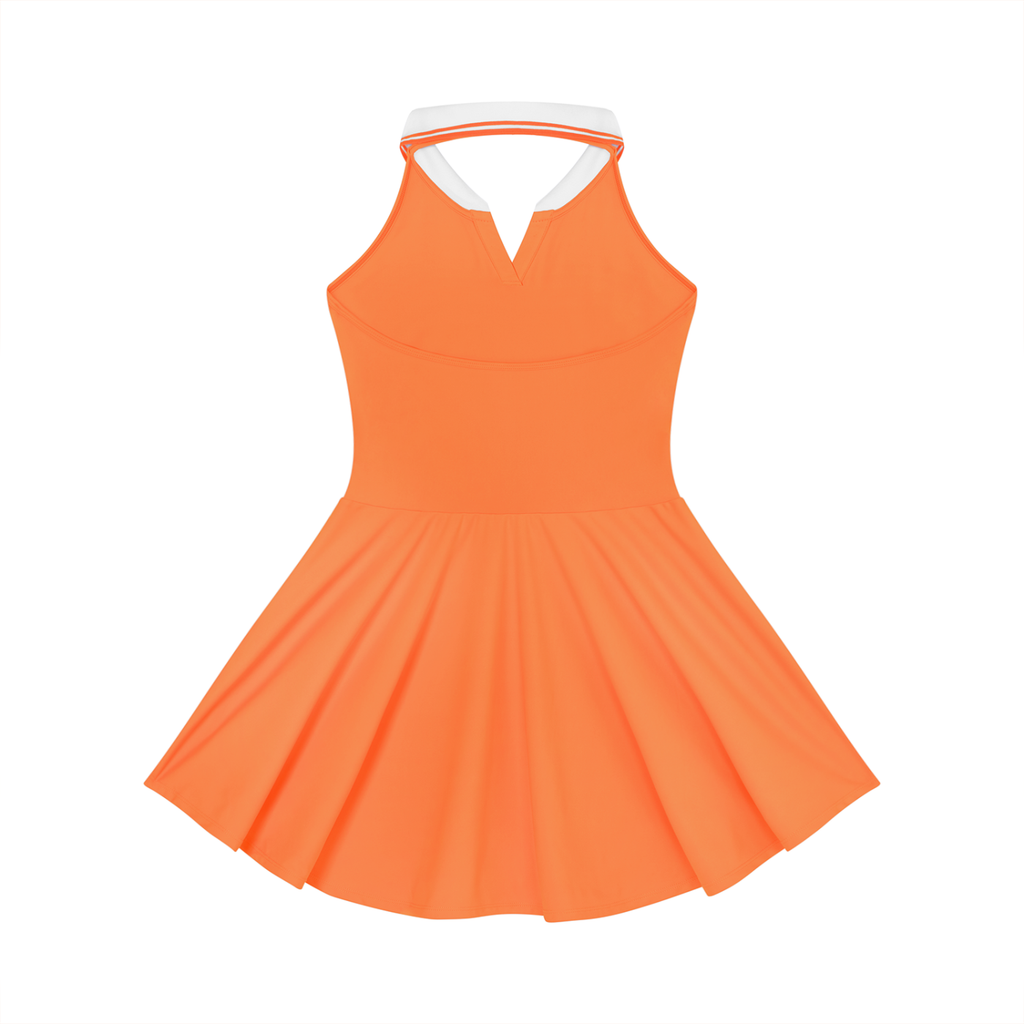 Stylin Vibes - Women's Collared Halter A-Line Tennis Dress