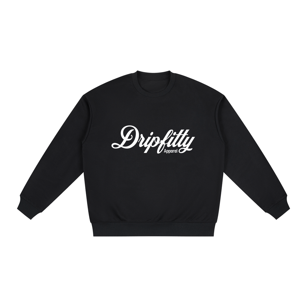 DripFitty Logo - Oversized Drop Shoulder Crewneck Sweatshirt
