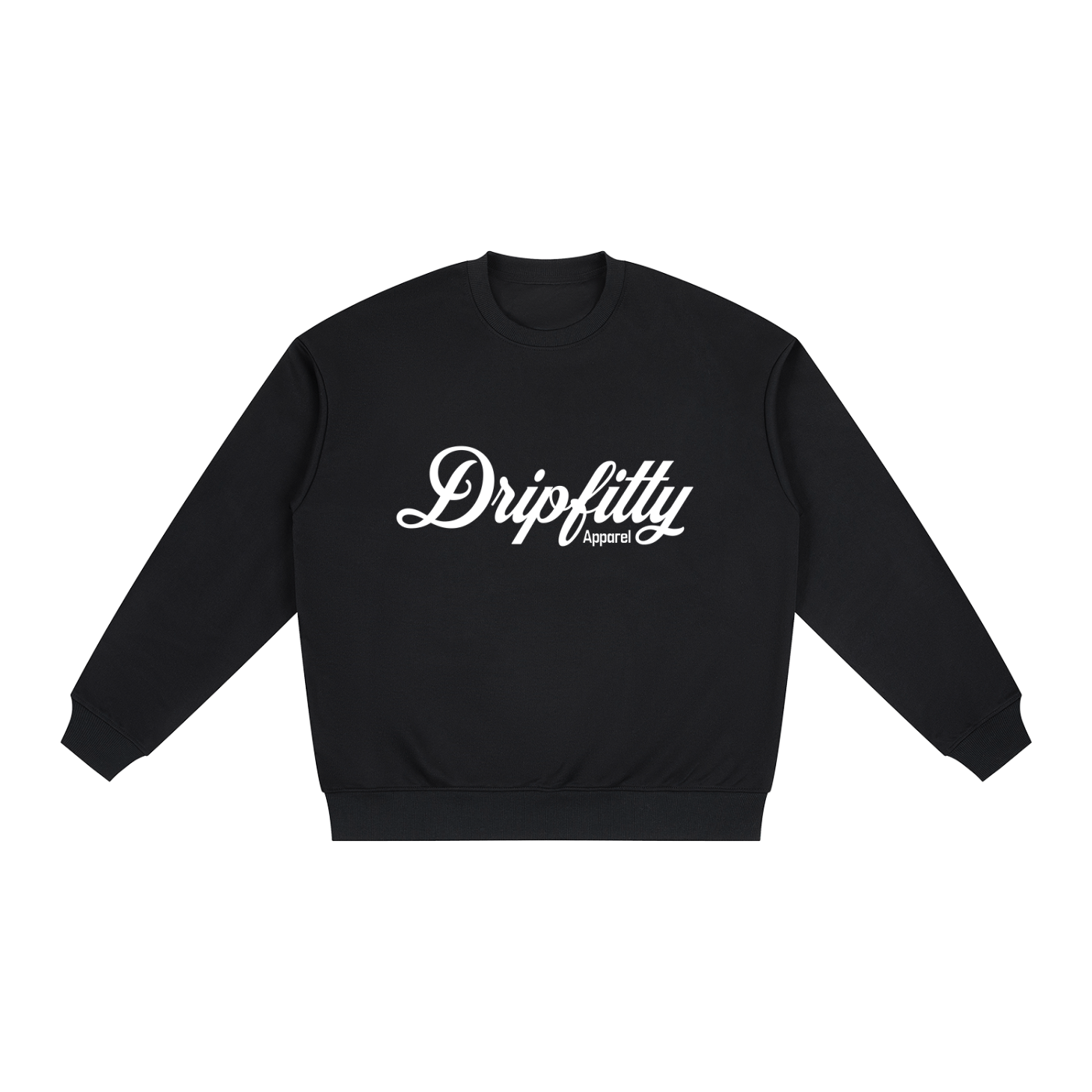 DripFitty Logo - Oversized Drop Shoulder Crewneck Sweatshirt