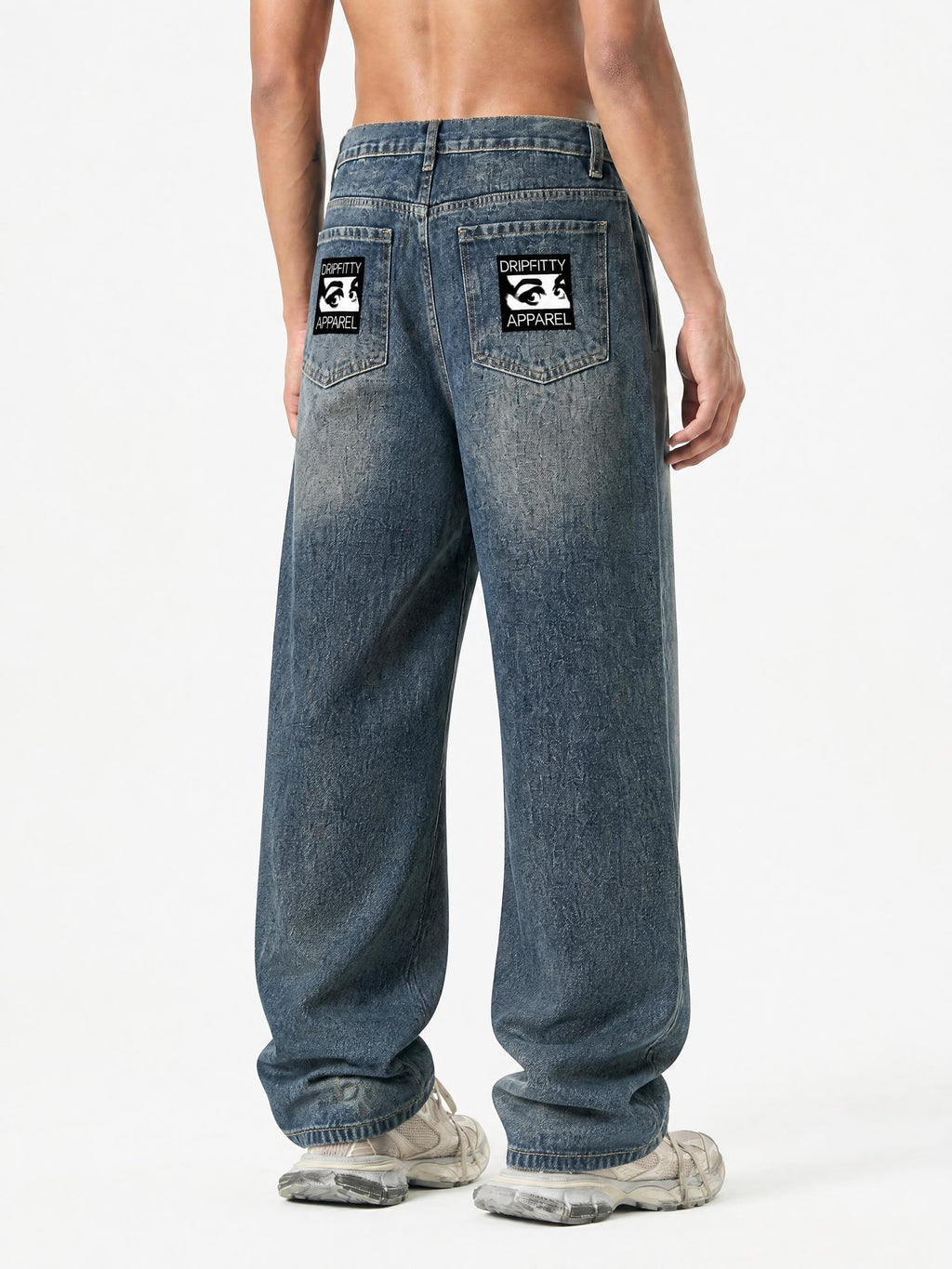 MB0037 - Men’s Vintage Wash Straight Leg Denim Jeans