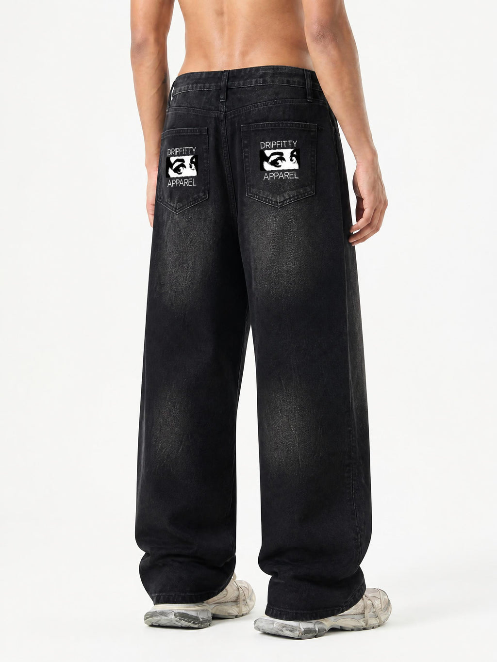MB0032 - Men's Vintage Wash Wide Leg Jeans