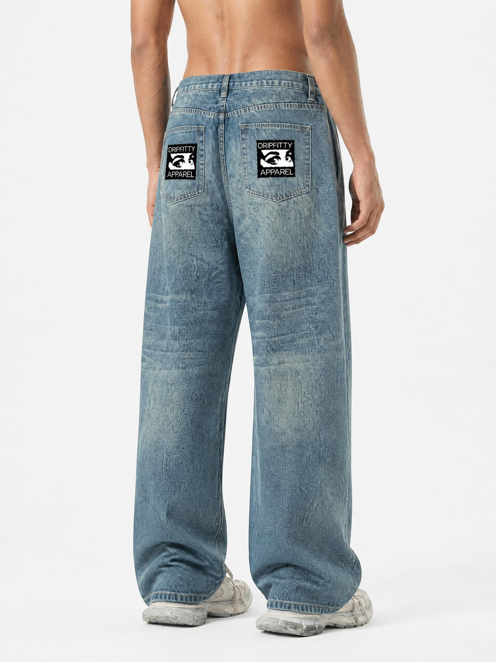 MB0033 - Men’s Vintage Wash Wide Leg Jeans