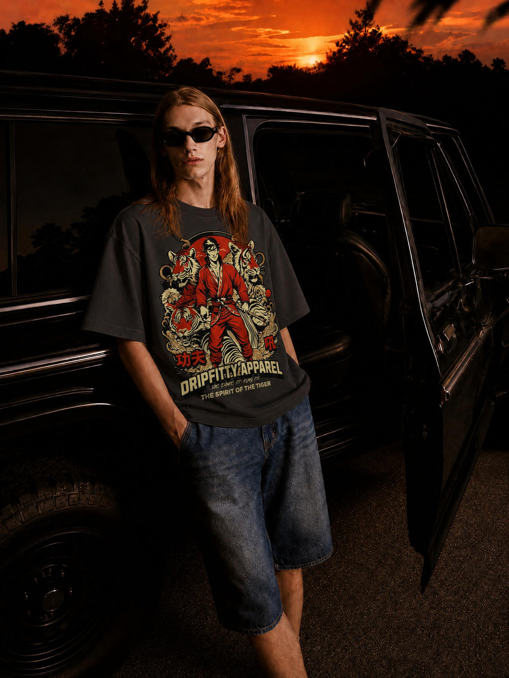 Kung Fu Master - Drop Shoulder Cotton T-Shirt